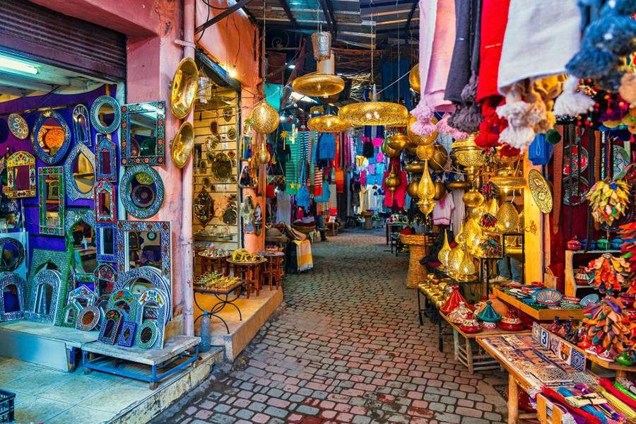 Traditionele souks van Marrakech en bezoek aan de oude medina