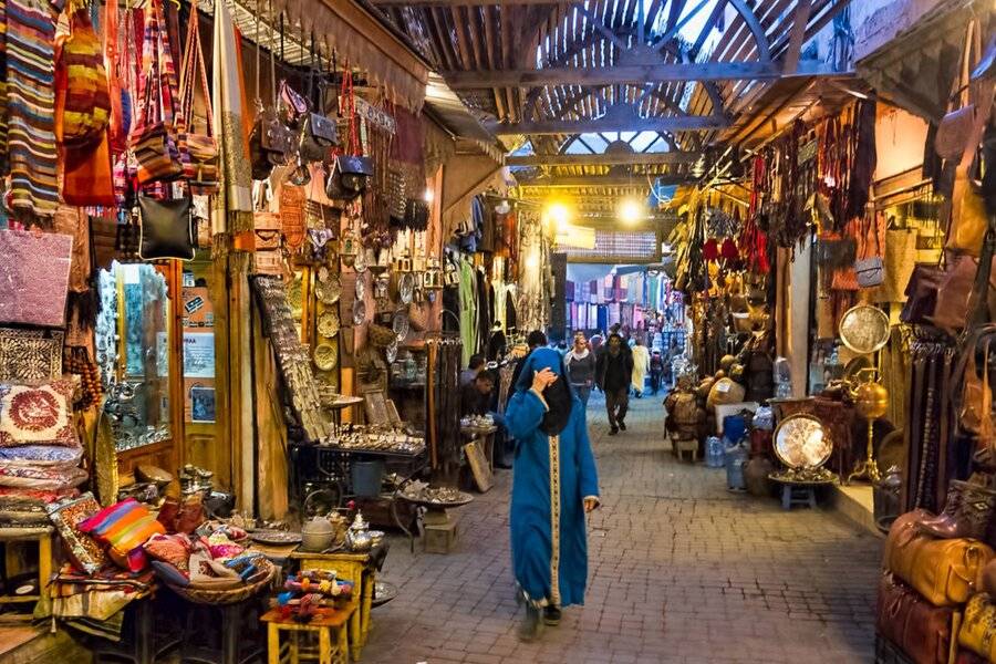 Traditionele souks van Marrakech en bezoek aan de oude medina