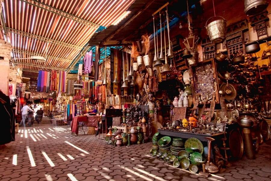 Traditionele souks van Marrakech en bezoek aan de oude medina