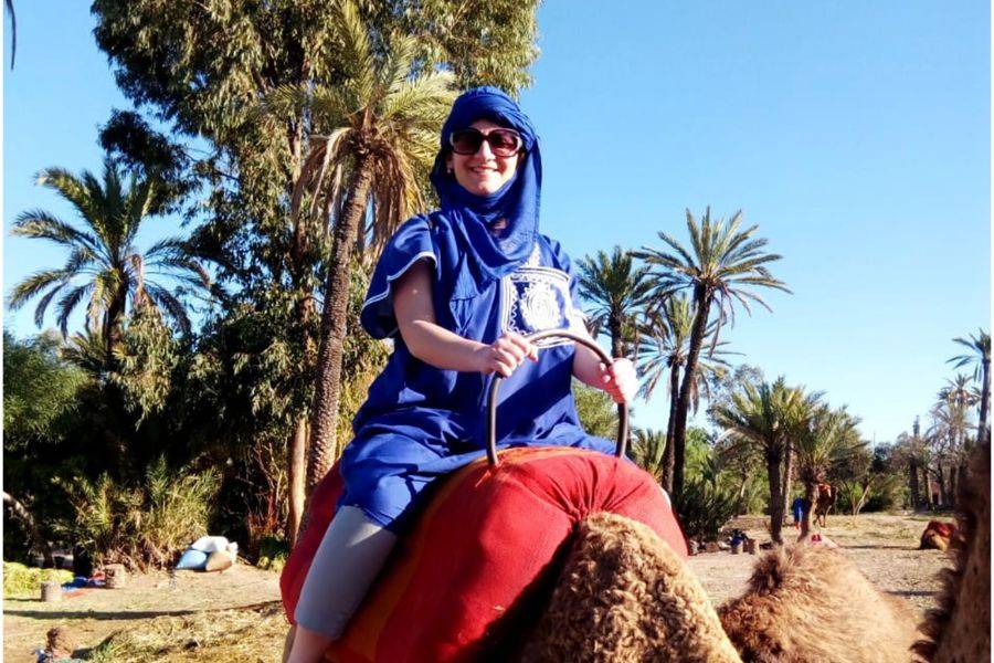 Kameelrijden in de Palmeraie van Marrakech