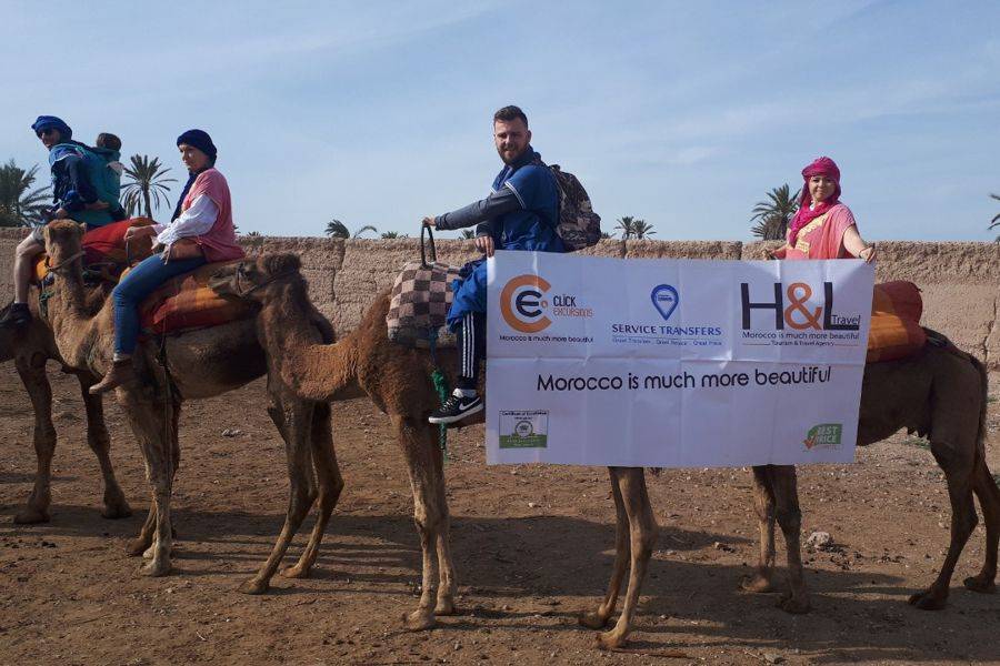 Kameelrijden in de Palmeraie van Marrakech