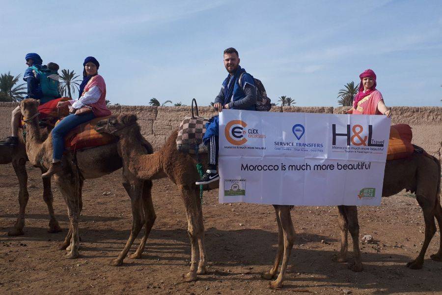Kameelrijden in de Palmeraie van Marrakech